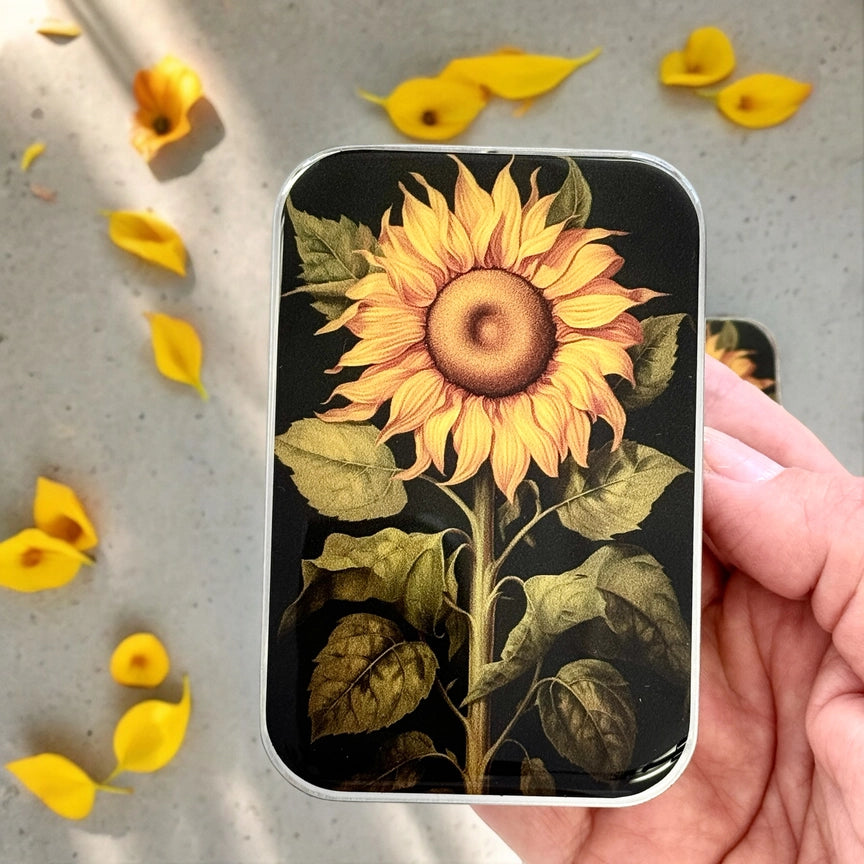 Notions Tin Large - Beautiful Sunflower