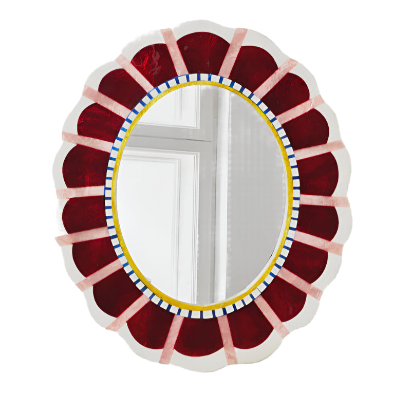 Capiz Shell Mirror - Bloom Nouveau - Wine