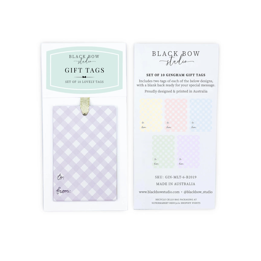 Gingham Gift Tags - Set of 10