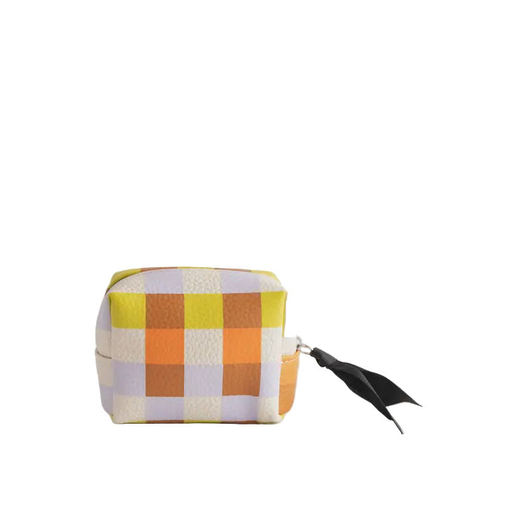 Ultra Mini Cube Cosmetic Bag - Multi Check