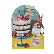 Cut Art Card - Happy Birthday Dog & Cake