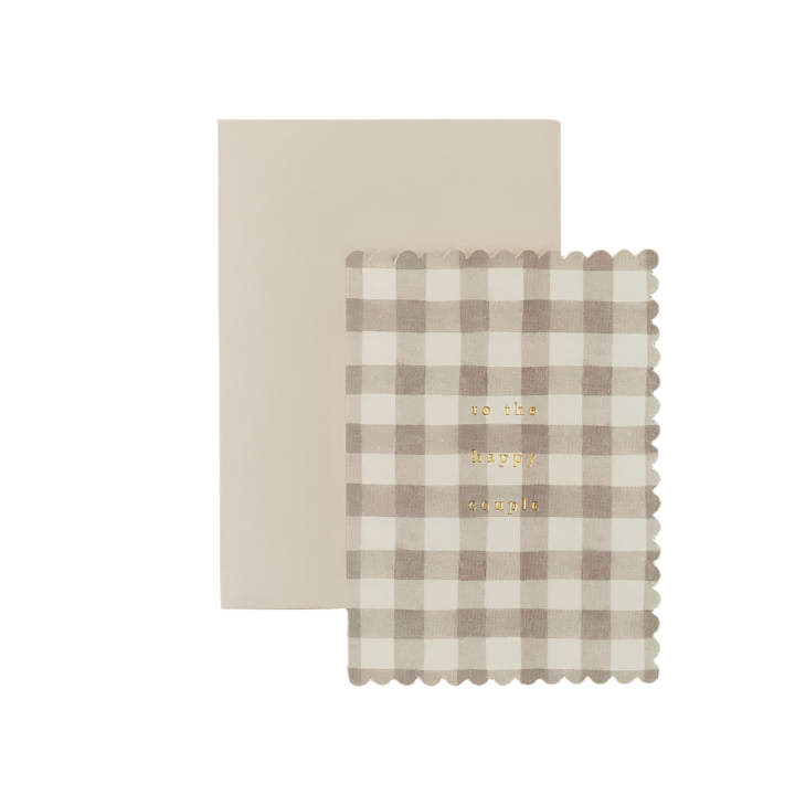 To The Happy Couple Taupe Gingham Card