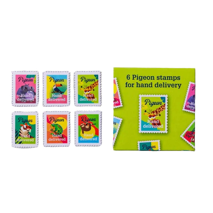 Set of 6 Hand-Delivered Pigeon Stamps