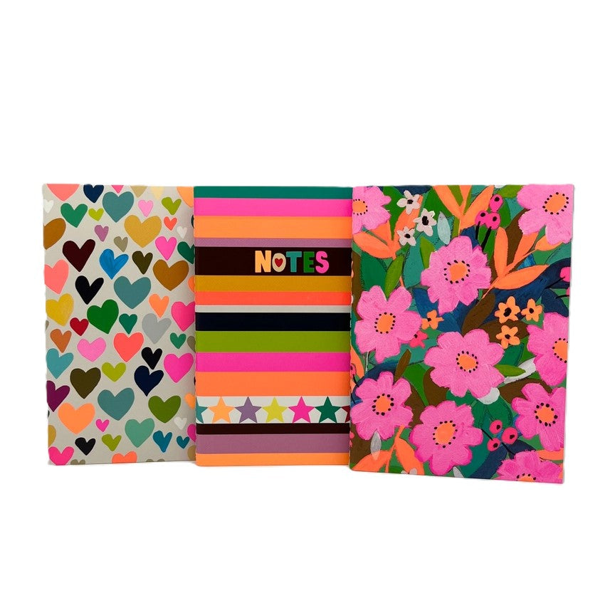 A6 Notebooks Set of 3 - Paper Salad Colourful Bright