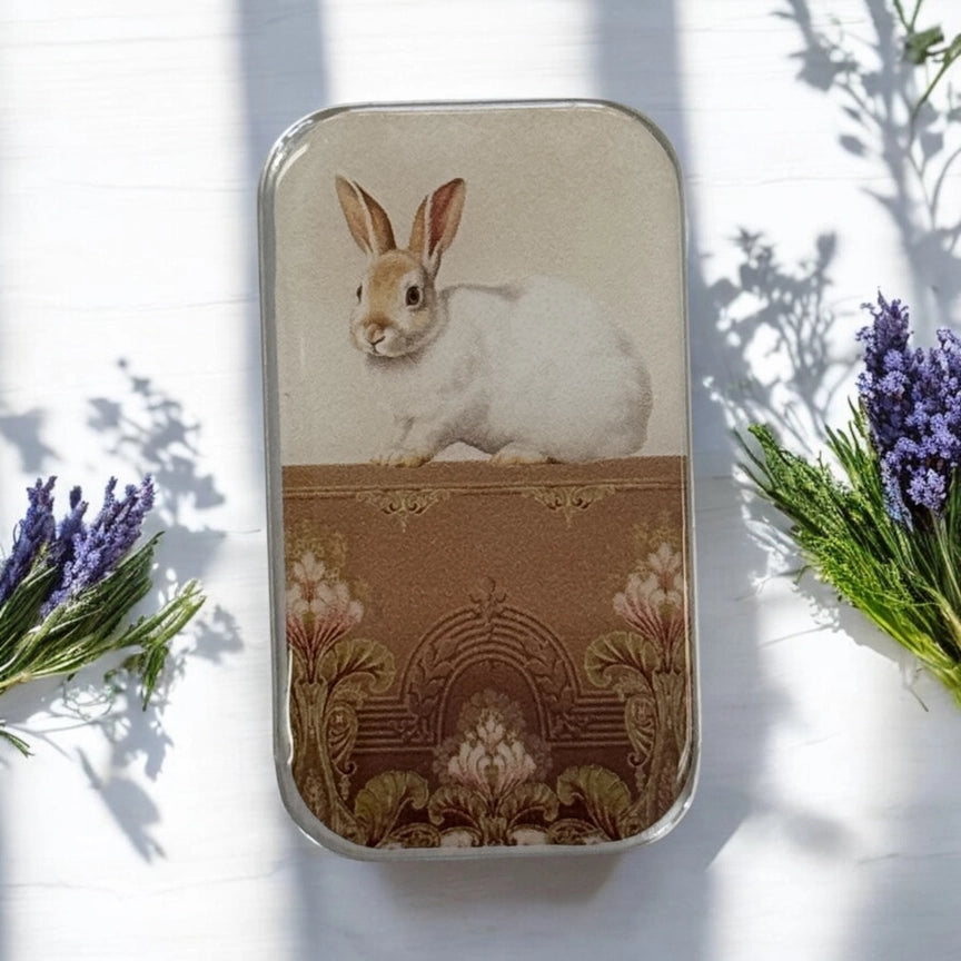 Notions Tin Small - Sweet White Bunny