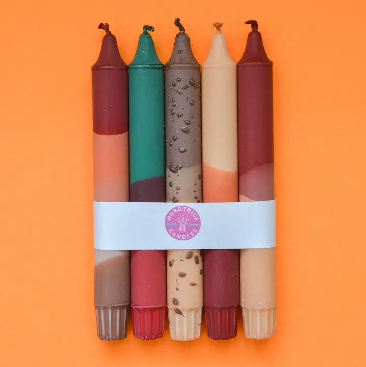 Taper Candles Set of 5 - Autumn Cozy Mix