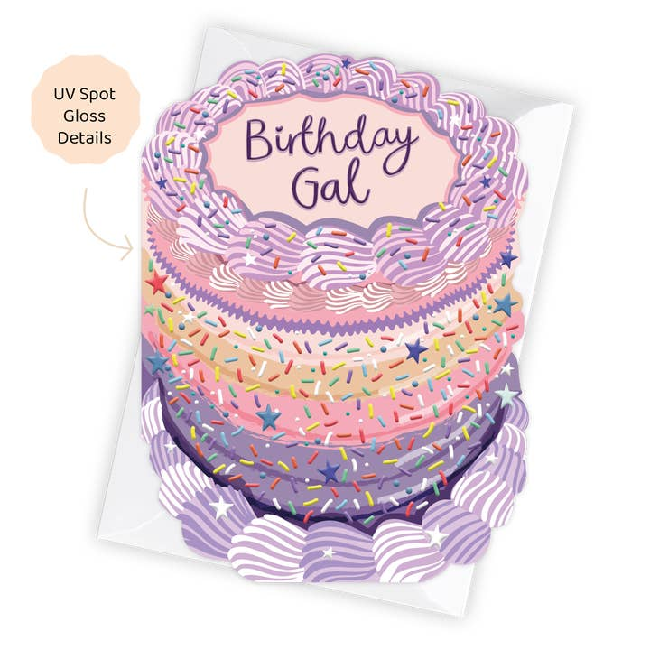 Birthday Gal - Birthday Cake Shaped Card