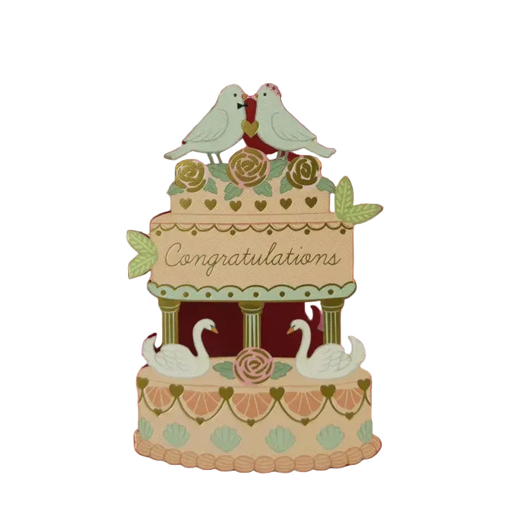 Cut Art Card - Congratulations Wedding Cake