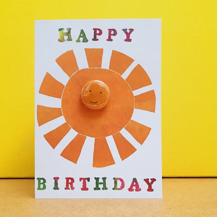 Card With Badge - Happy Birthday Sun