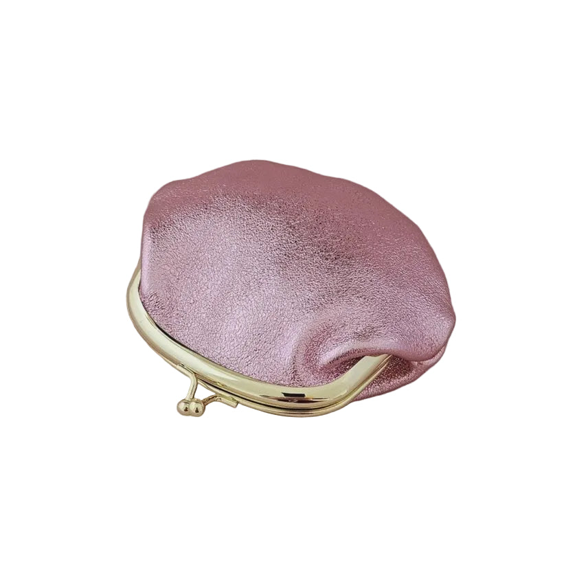 Retro Leather Clasp Purse - Rose