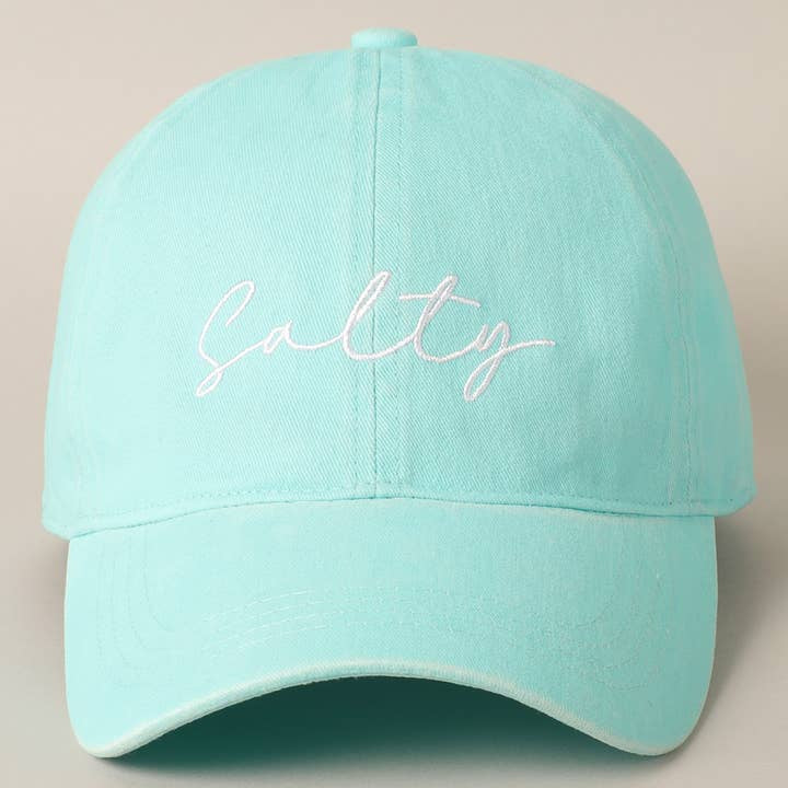 Embroidered Baseball Cap - Salty Lettering / Mint