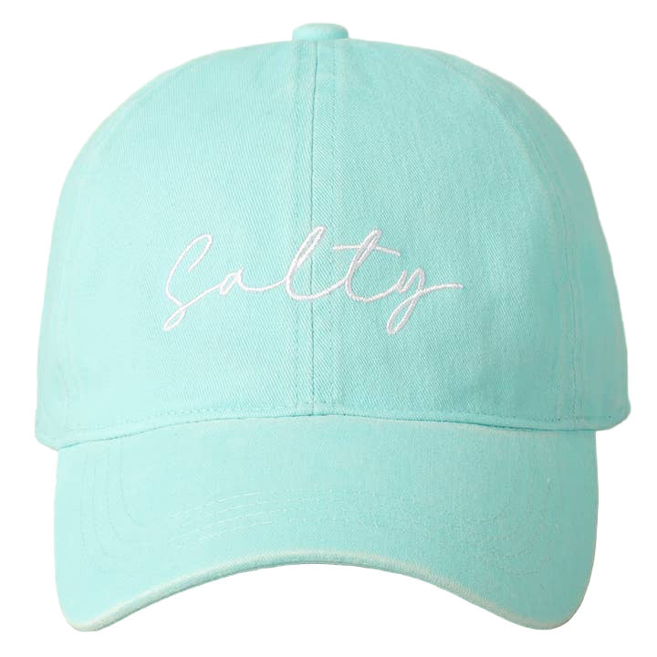 Embroidered Baseball Cap - Salty Lettering / Mint