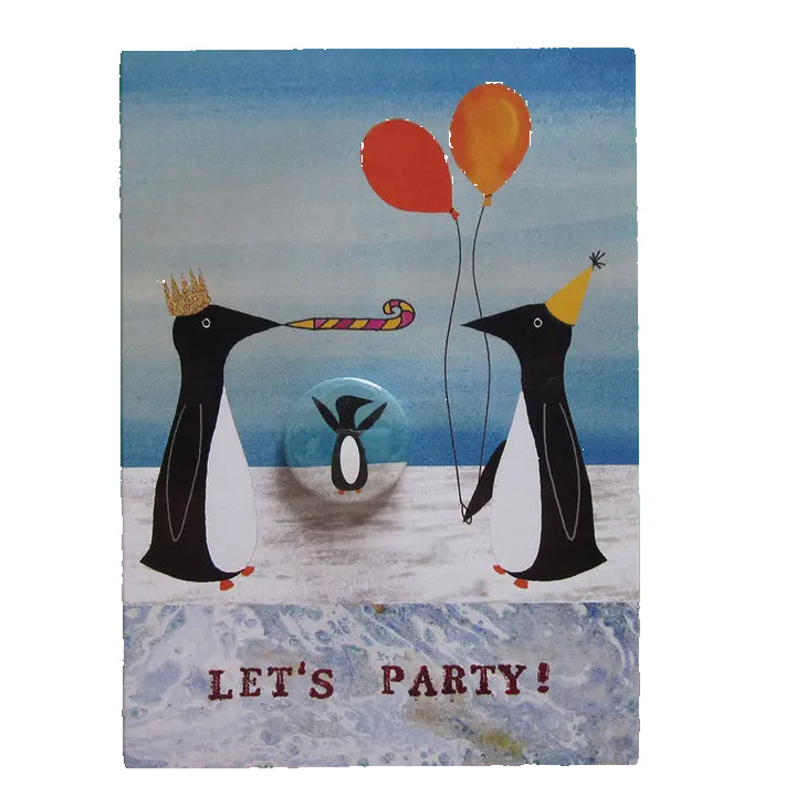 Card With Badge - Party Penguins