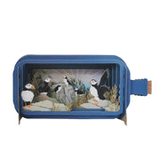 Message In A Bottle 3D Cut Card - Puffins