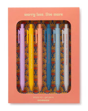 Quotable Gel Pen Set - Worry Less, Live More