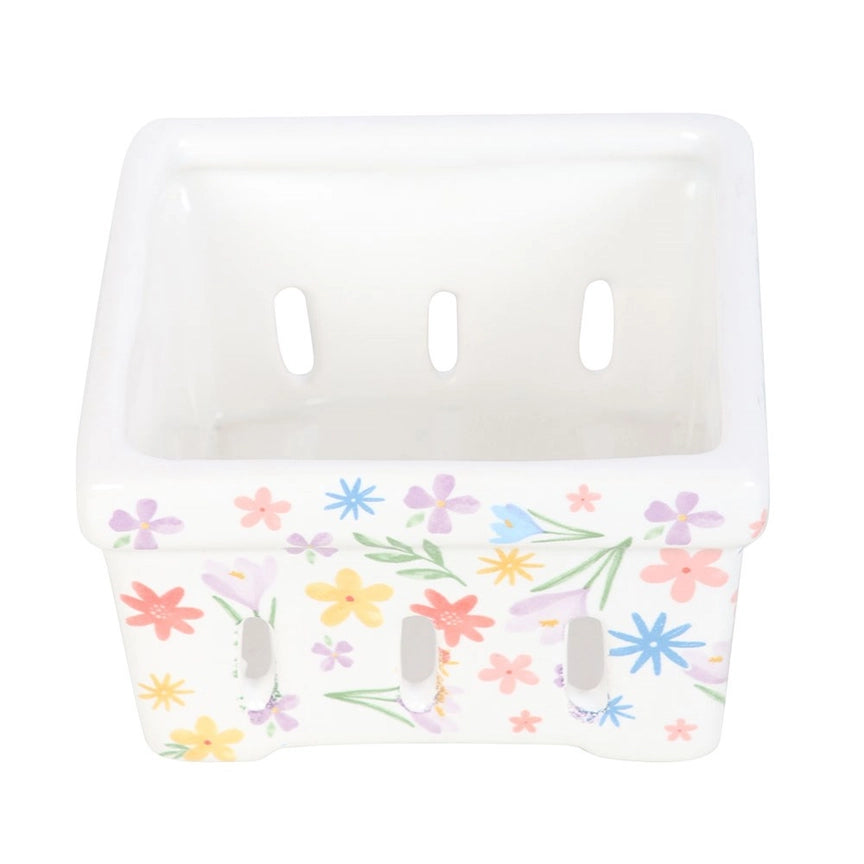 Ceramic Berry Basket - Spring Floral