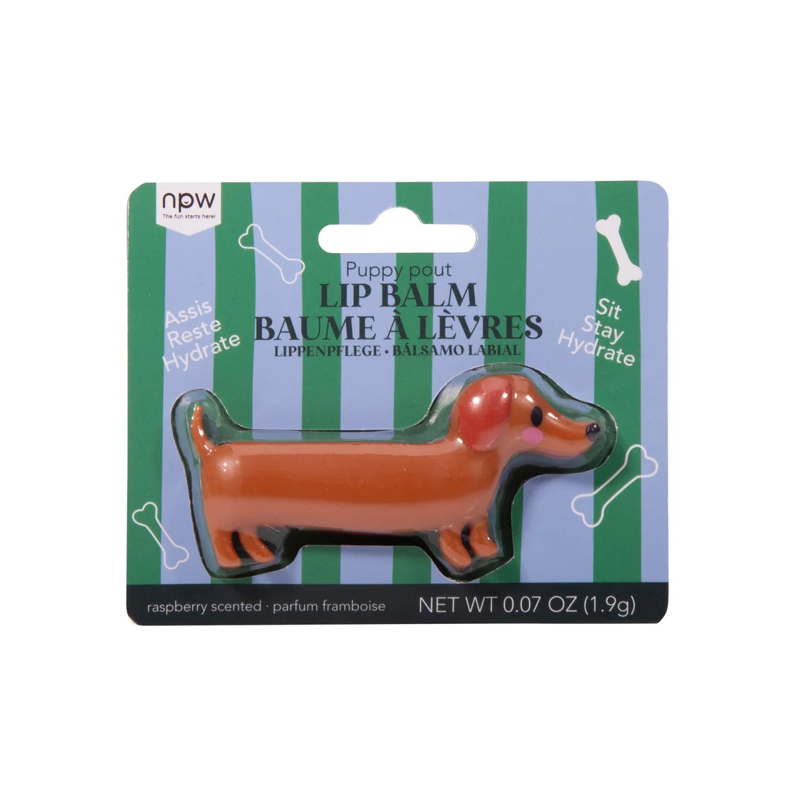 Novelty Lip Balm - Puppy Pout with Raspberry Scent
