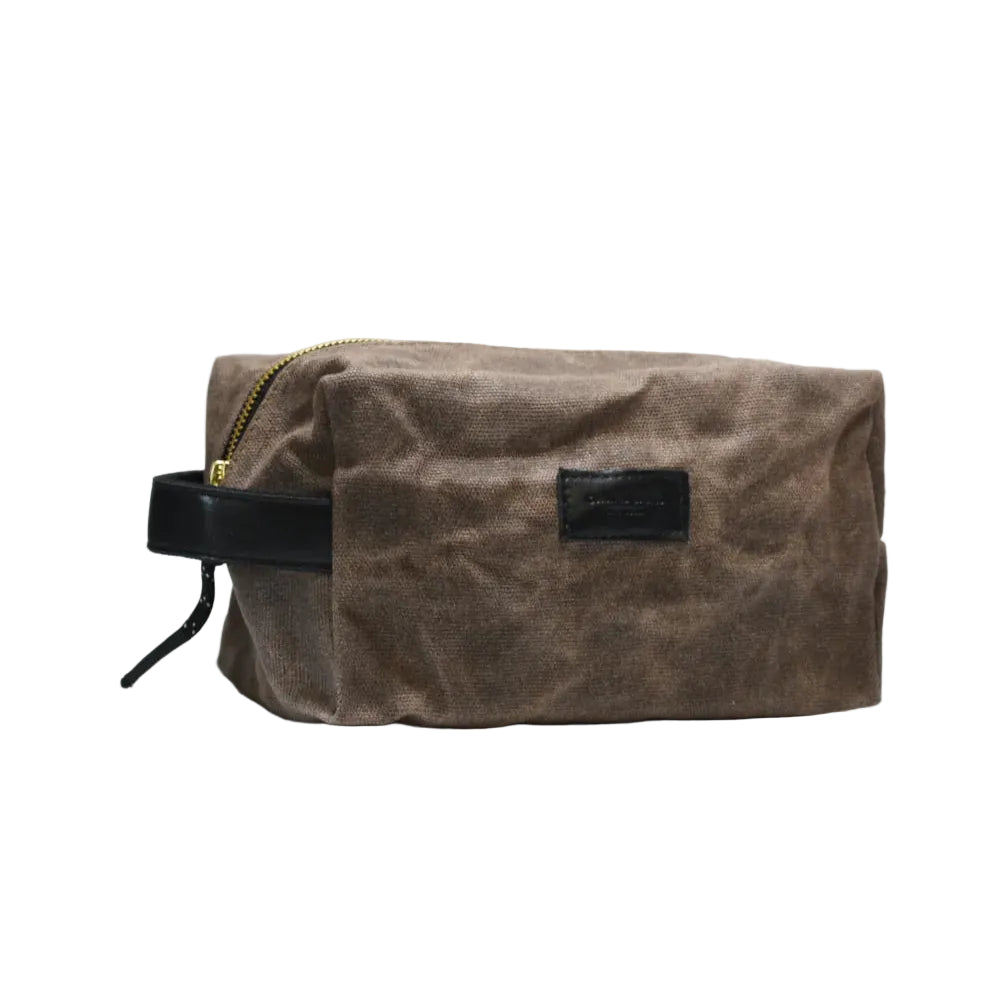 Waxed Canvas Toiletry Bag 2.0 - Dark Brown