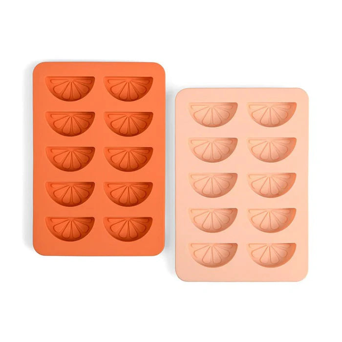 The Dotty Citrus Wedge Ice Trays - Orange & Blush Pink