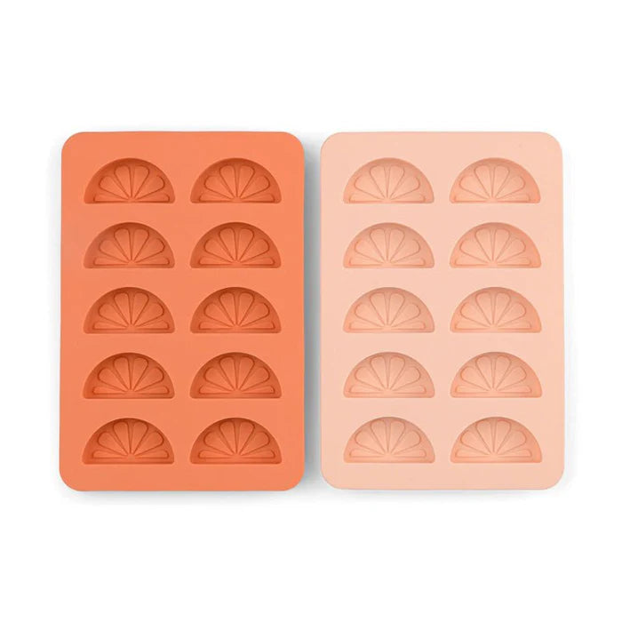 The Dotty Citrus Wedge Ice Trays - Orange & Blush Pink