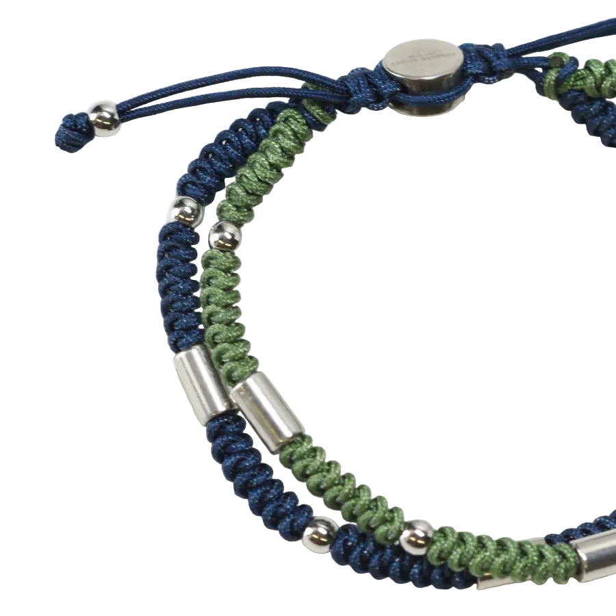 Double Cord Bracelet - Navy & Moss