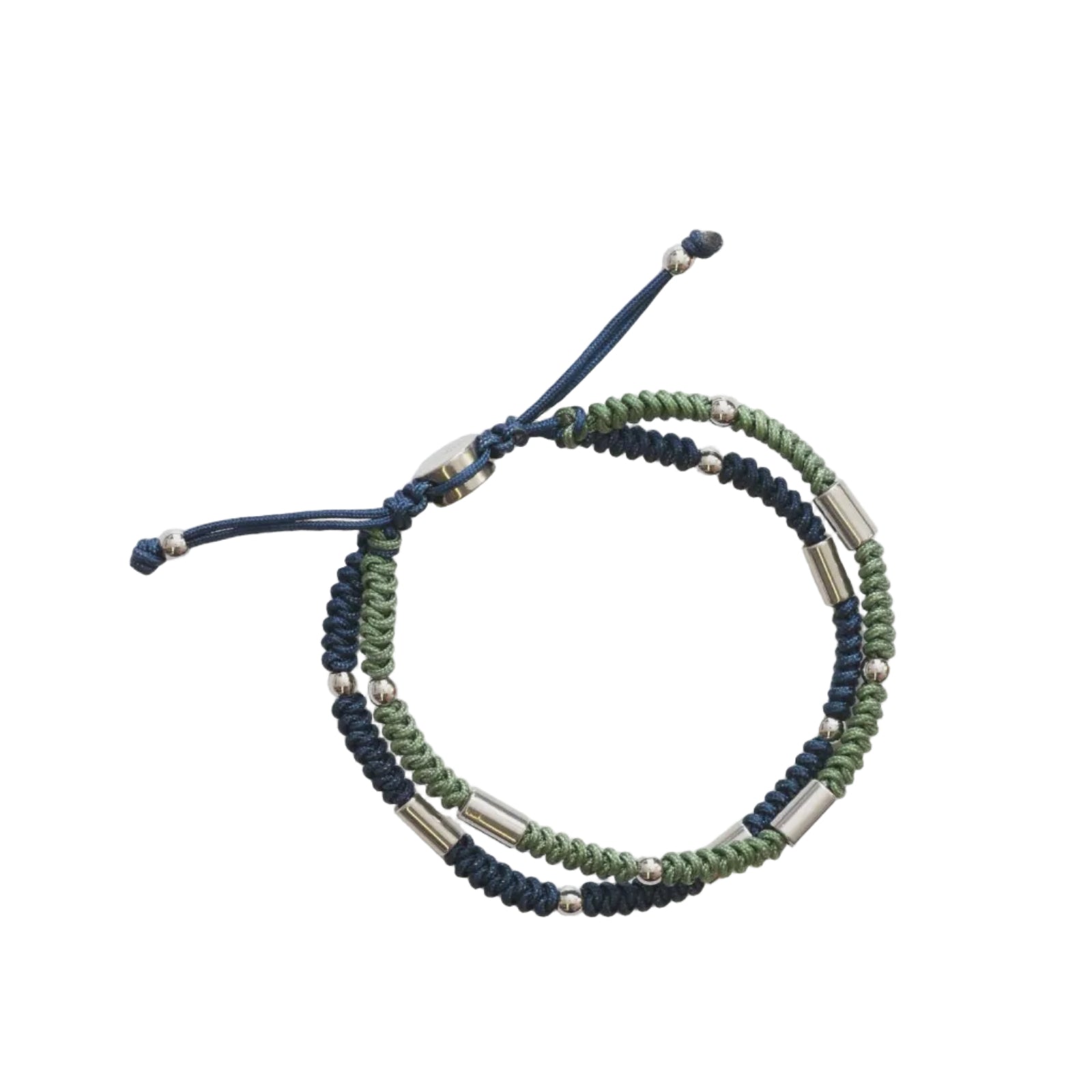 Double Cord Bracelet - Navy & Moss