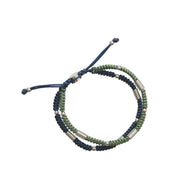 Double Cord Bracelet - Navy & Moss
