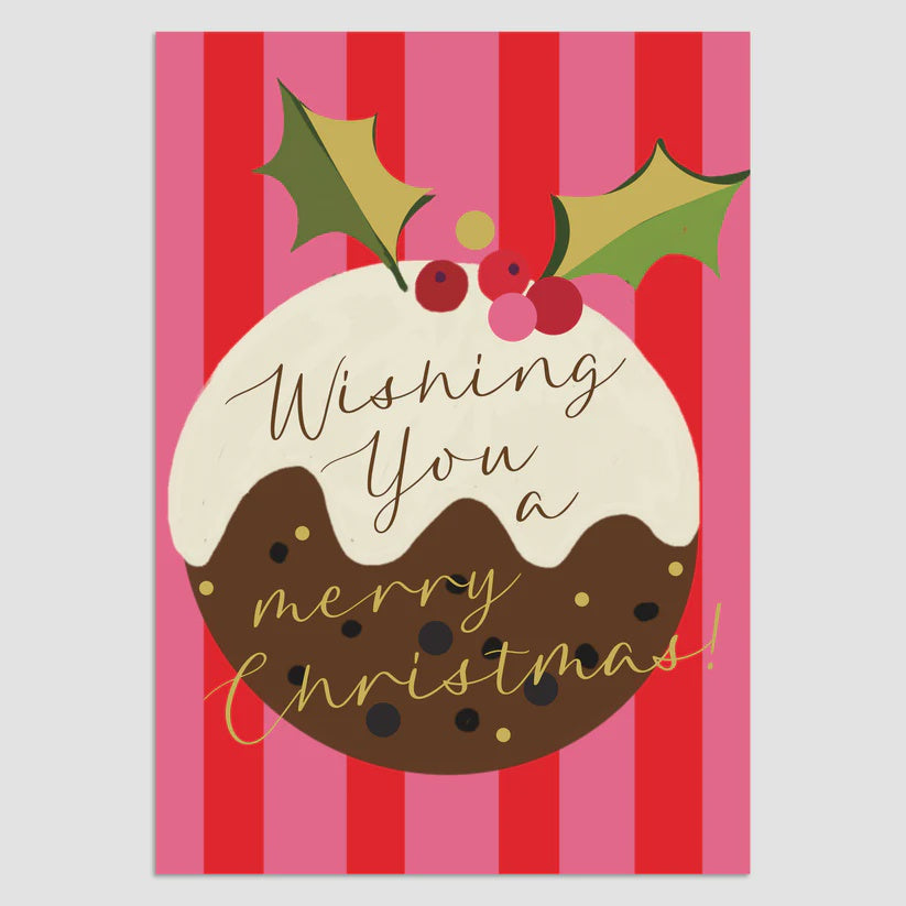 Wishing You A Merry Christmas Pudding Card