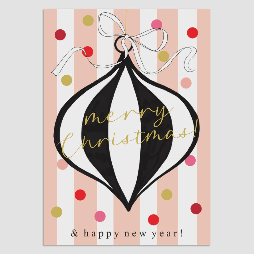 Merry Christmas & Happy New Year Bauble Card