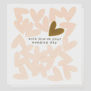 With Love On Your Wedding Day Overlapping Hearts Card