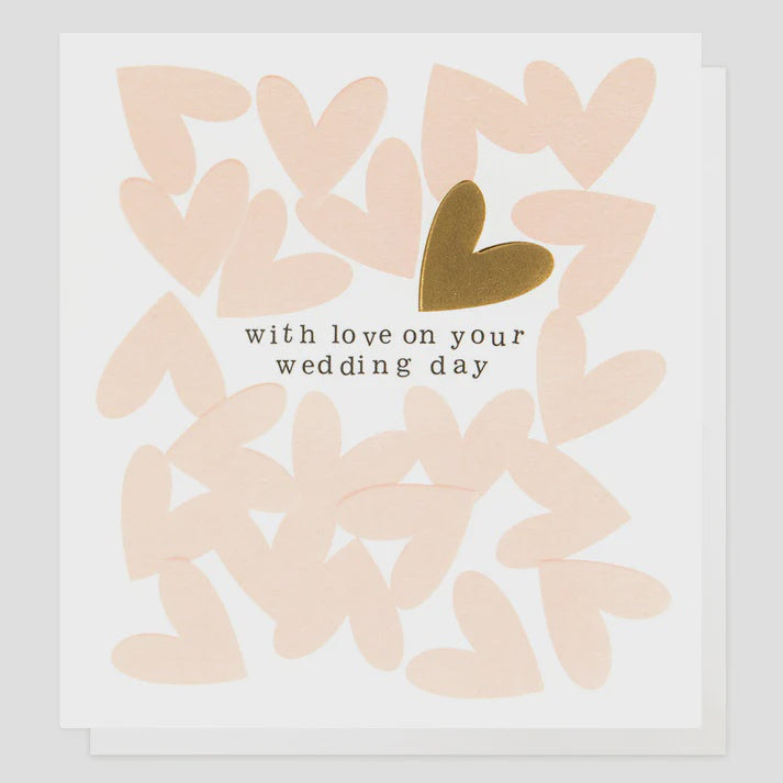 With Love On Your Wedding Day Overlapping Hearts Card