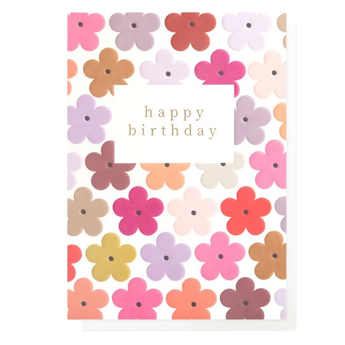 Happy Birthday Multi Flower Card