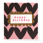 Happy Birthday Charcoal Hearts Card