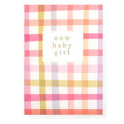 New Baby Girl Multi Check Pattern Card