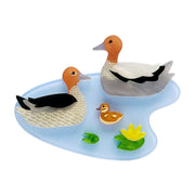 Ducks and Drakes Brooch