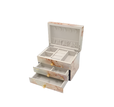 Glass Jewellery Box - Marble Top