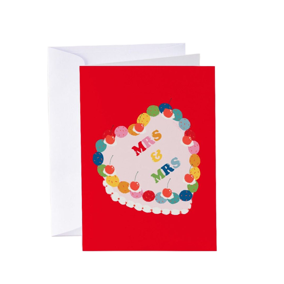 Mrs & Mrs Cake Card