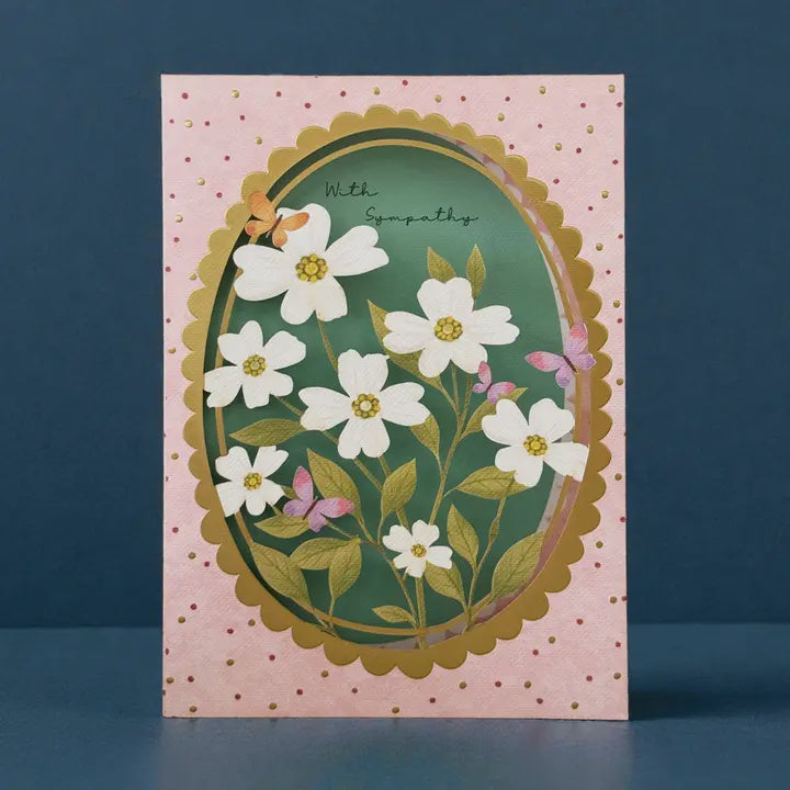 Cut Art Card - With Sympathy Wildflowers