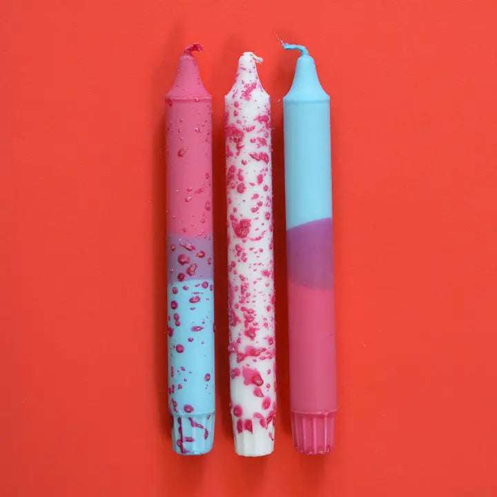 Taper Candles Set of 3 - Fuchsia