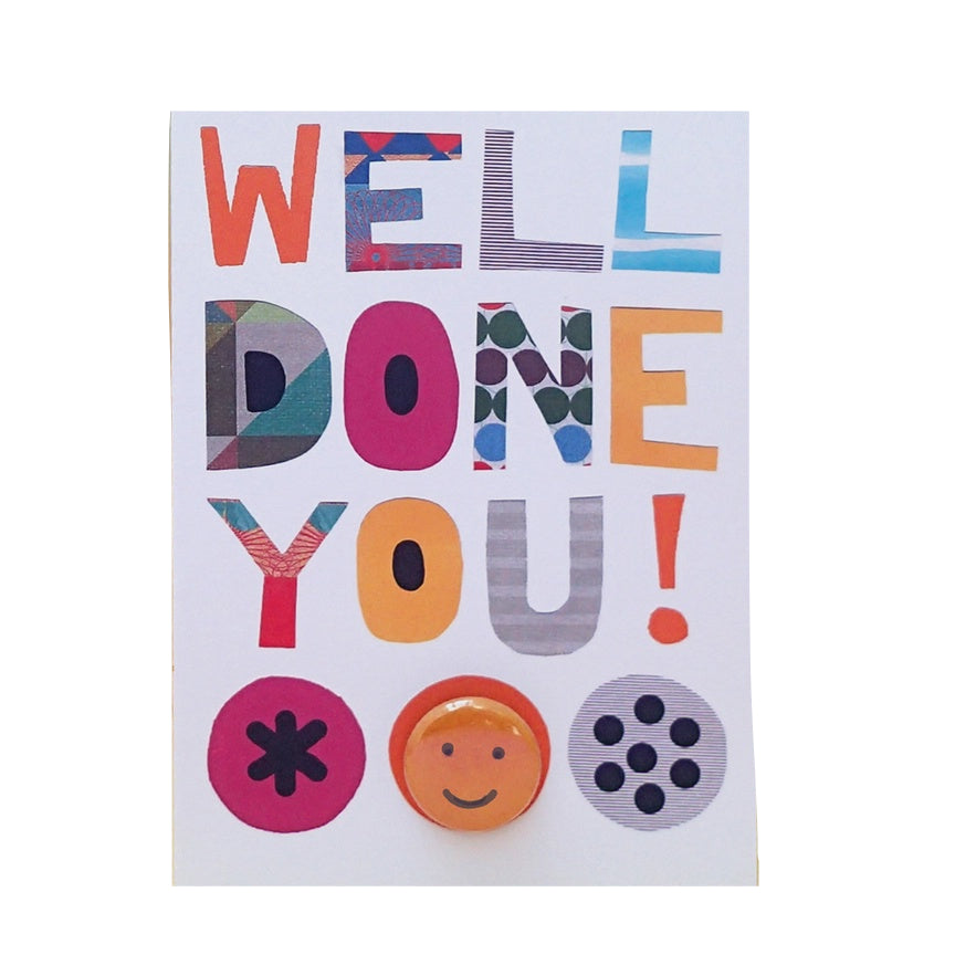 Card With Badge - Collage Text Well Done You