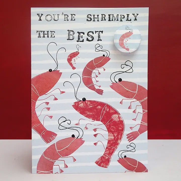 Card With Badge - Shrimply The Best