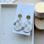 Dew Drop Earrings - Modern Check