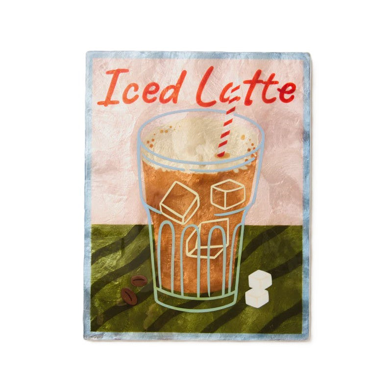 Capiz Shell Art Tile - Barista - Iced Latte