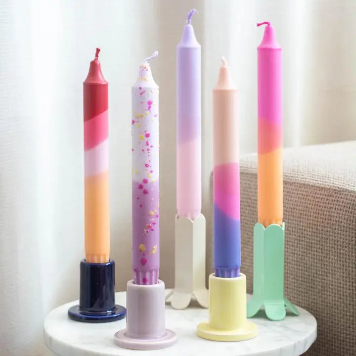 Taper Candles Set of 5 - Orange Pastel Party Sunset Mix