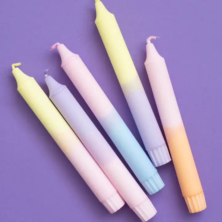 Taper Candles Set of 5 - Pastel Party Mix