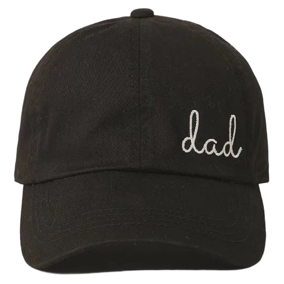 Embroidered Baseball Cap - Dad Black