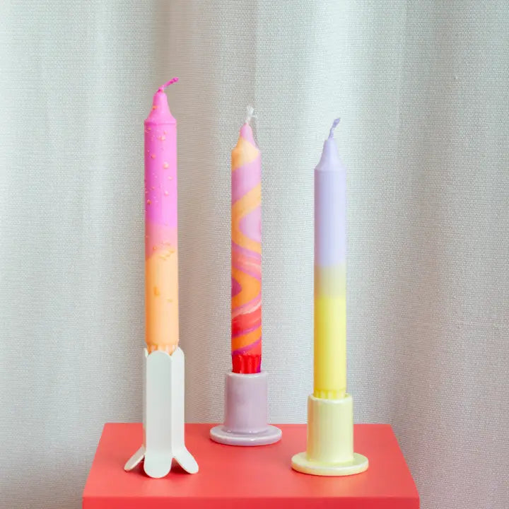 Taper Candles Set of 3 - Summer Sunset Bright Colours