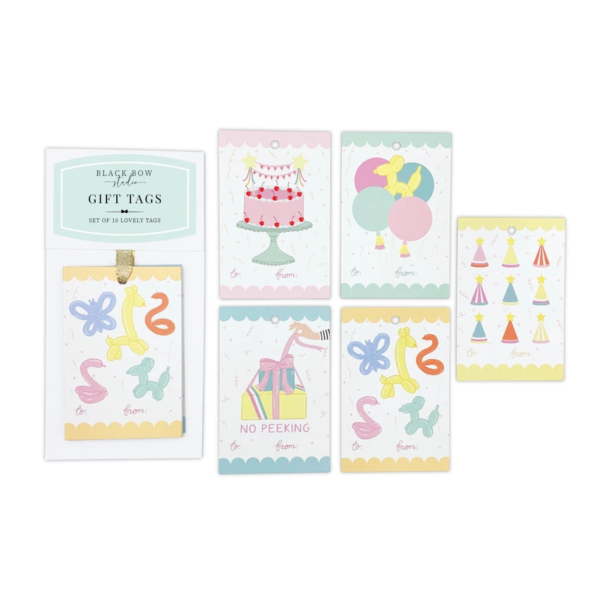 Birthday Party Gift Tags - Set of 10