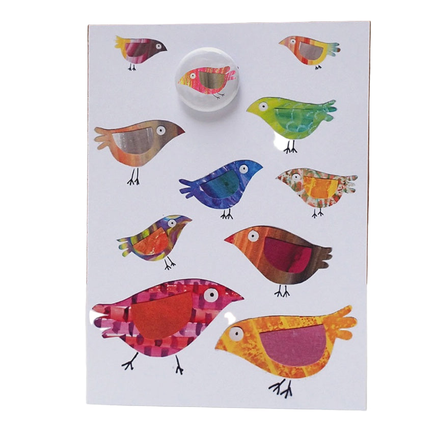Card With Badge - Parrots