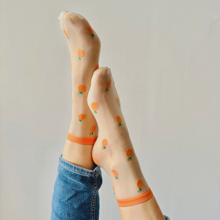 Transparent Mesh Socks - Clémence Apricots